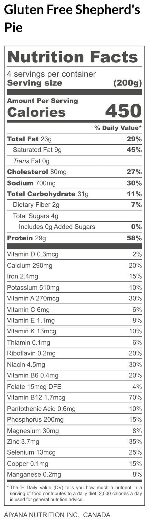 Gluten Free Shepherd's Pie