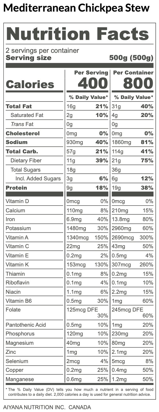 Mediterranean Chickpea Stew