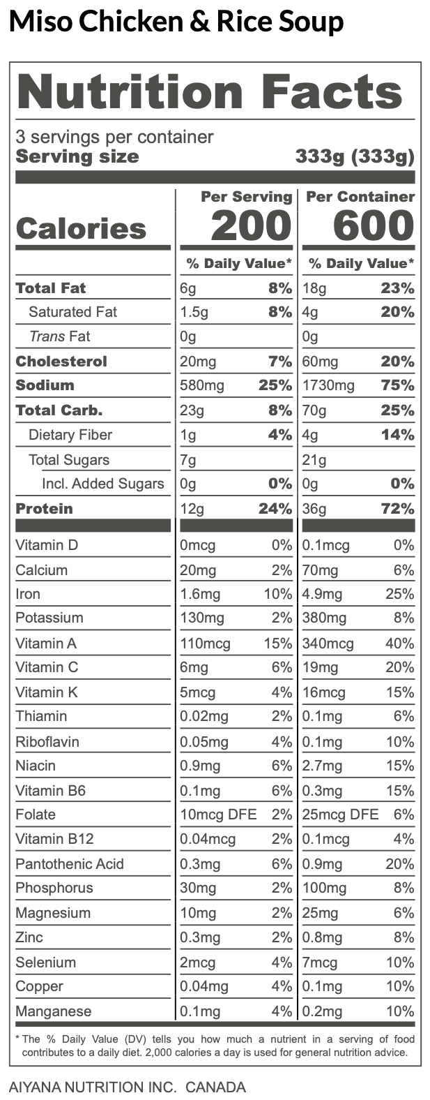 Miso Chicken & Rice Soup
