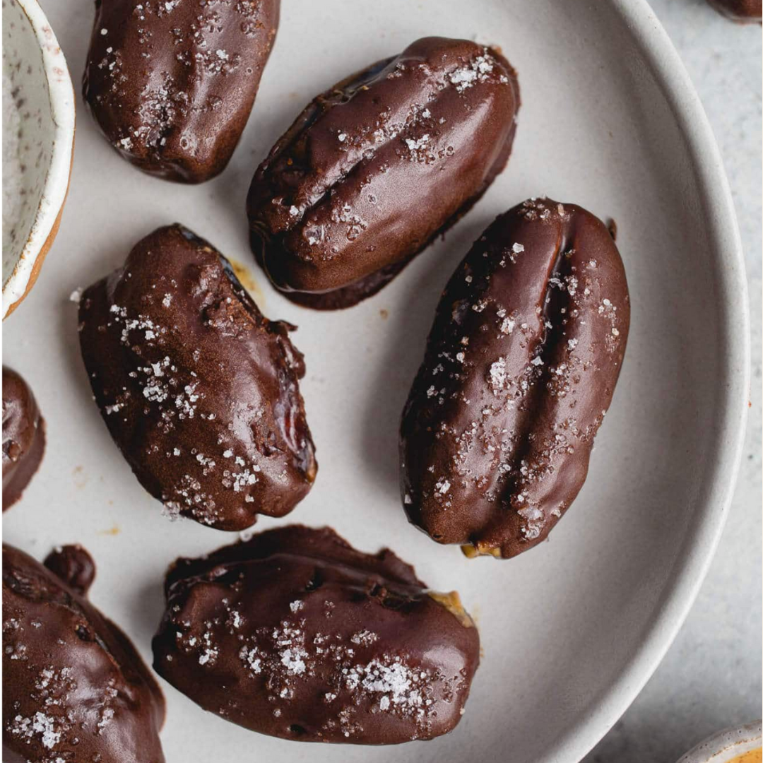 Chocolate Covered Almond Butter Dates